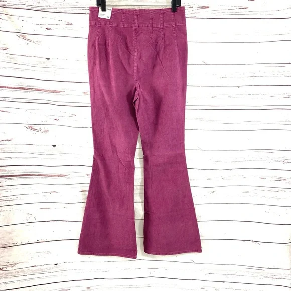 Free People Pants 32 Plum We the Free Jayde Cord High Rise Flare Corduroy - Picture 4 of 15